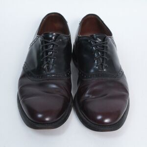 Allen Edmonds Polo USA Made Two Tone Brown Black Shoes Leather Oxford, 10.5C